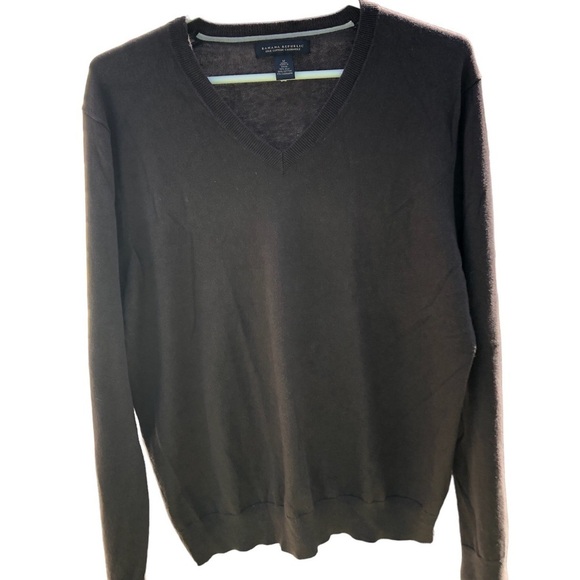 Banana Republic Silk Cotton Cashmere  Brown size medium V Neck sweater - Picture 1 of 9